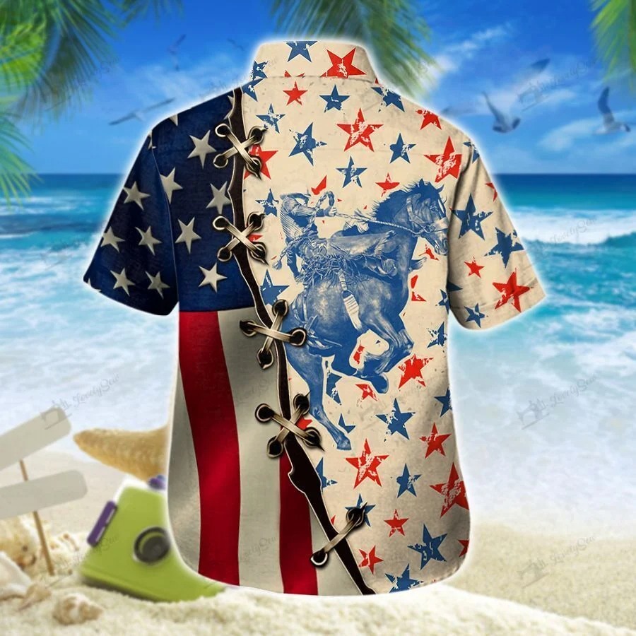 America saddle bronc hawaiian shirt 1