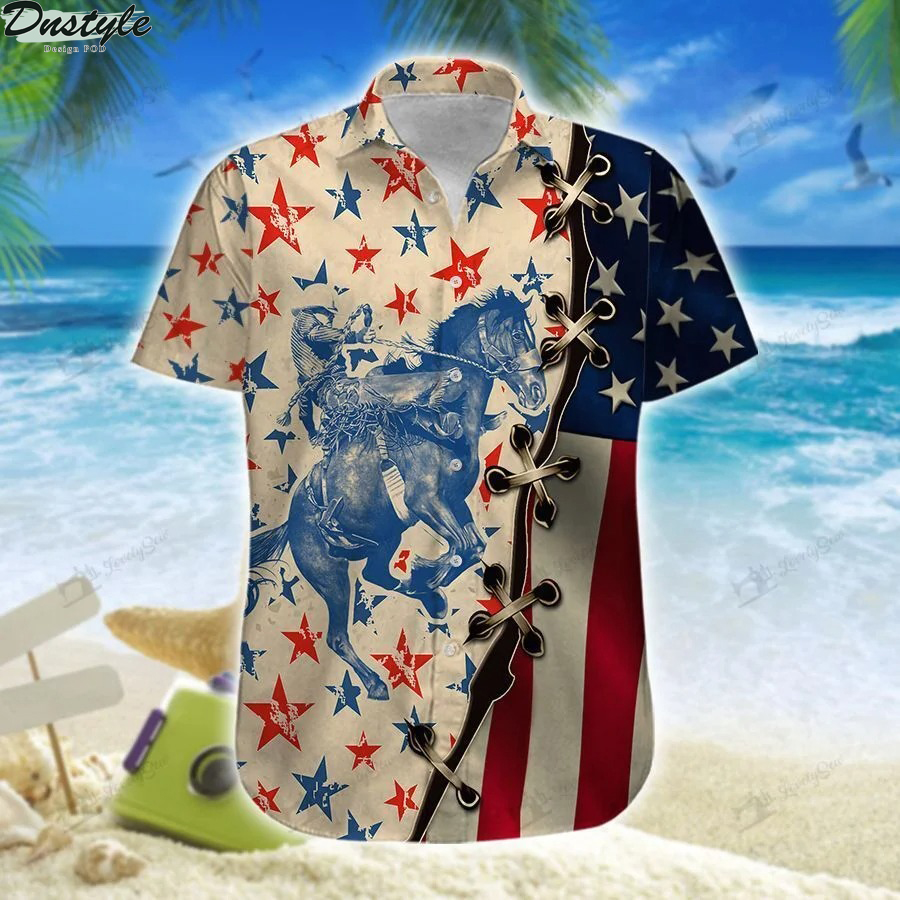 America saddle bronc hawaiian shirt