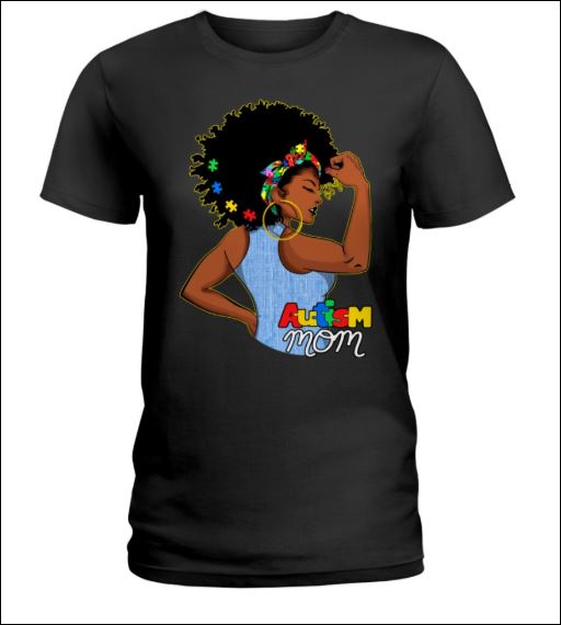 Black women autism mom shirt