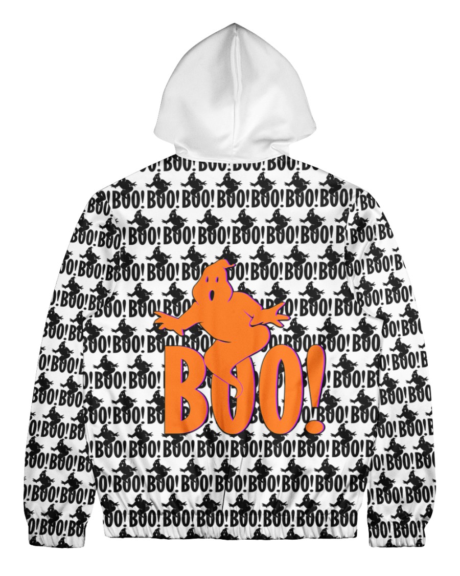 Boo ghost 3d all over printed zip hoodie 1