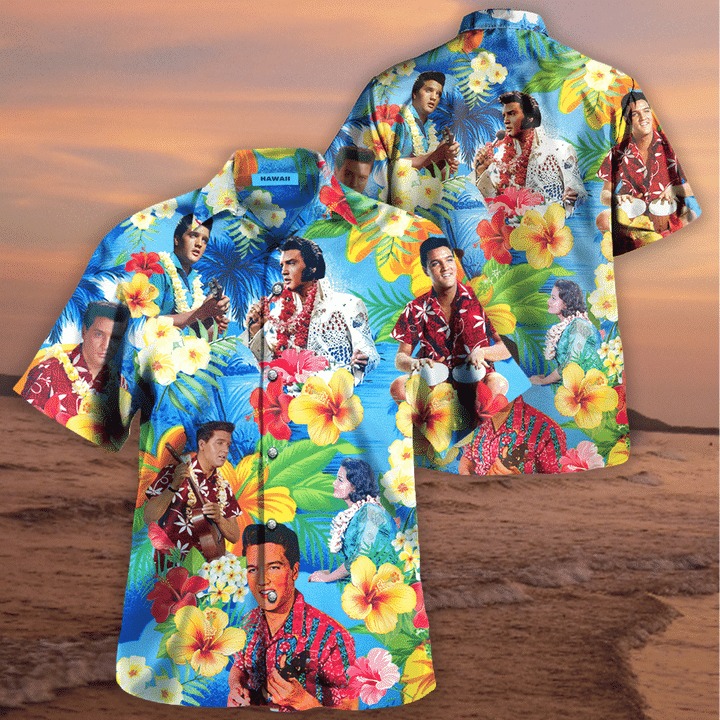 Elvis presley blue hawaiian shirt 1