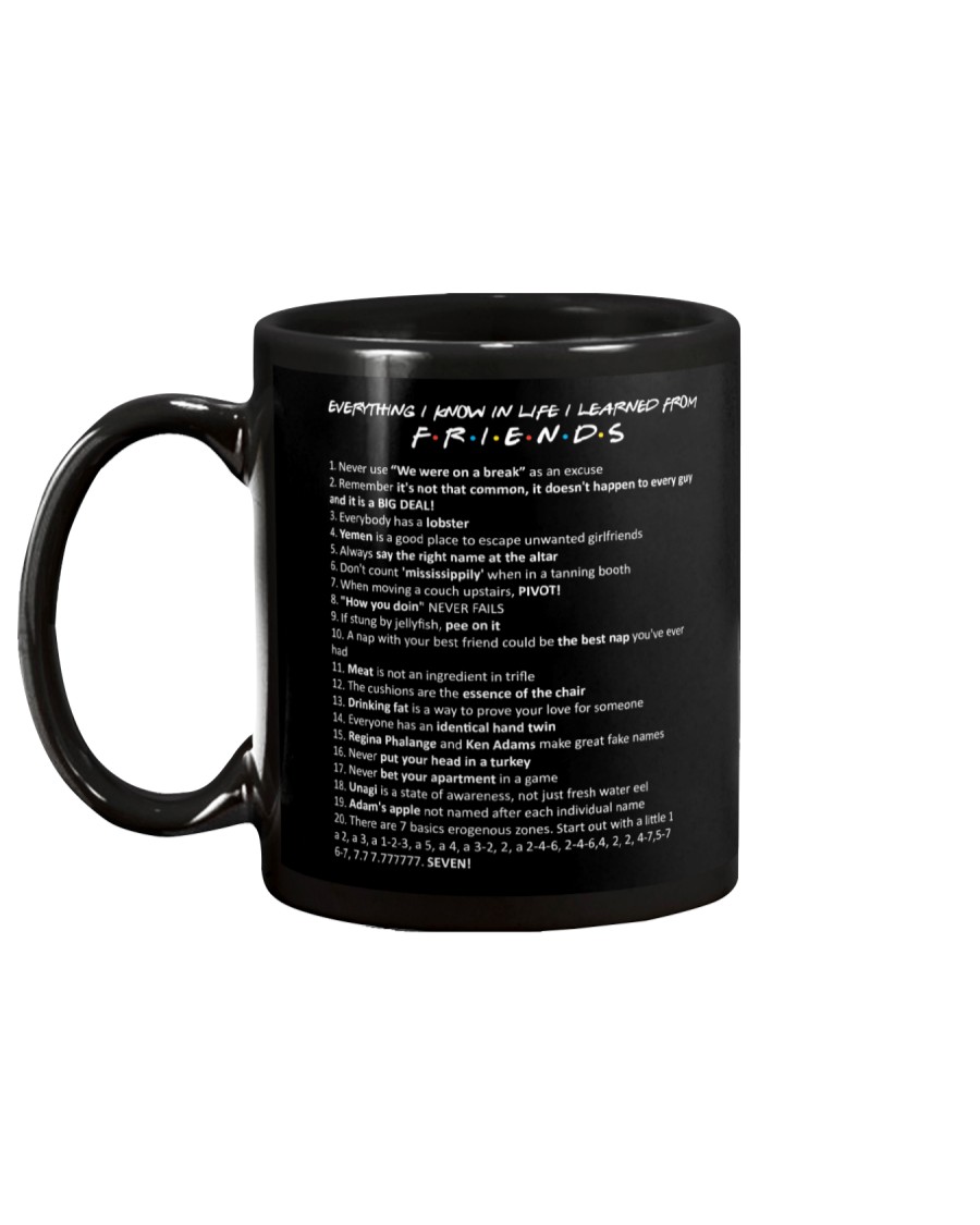Everything I know in life I learn from FRIENDS TV series mug 1