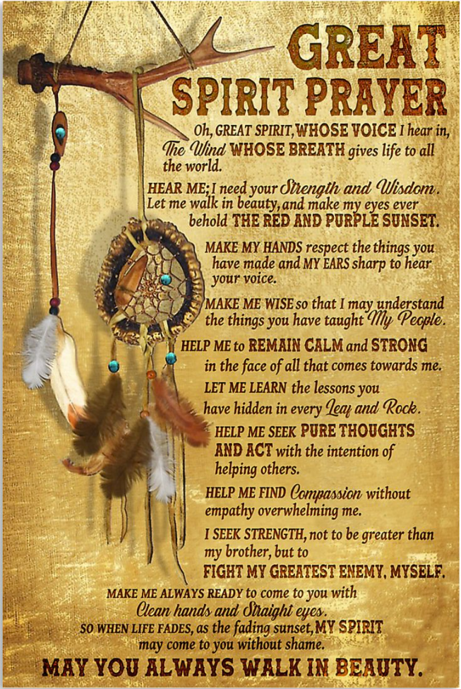Great spirit prayer may you always walk in beauty poster