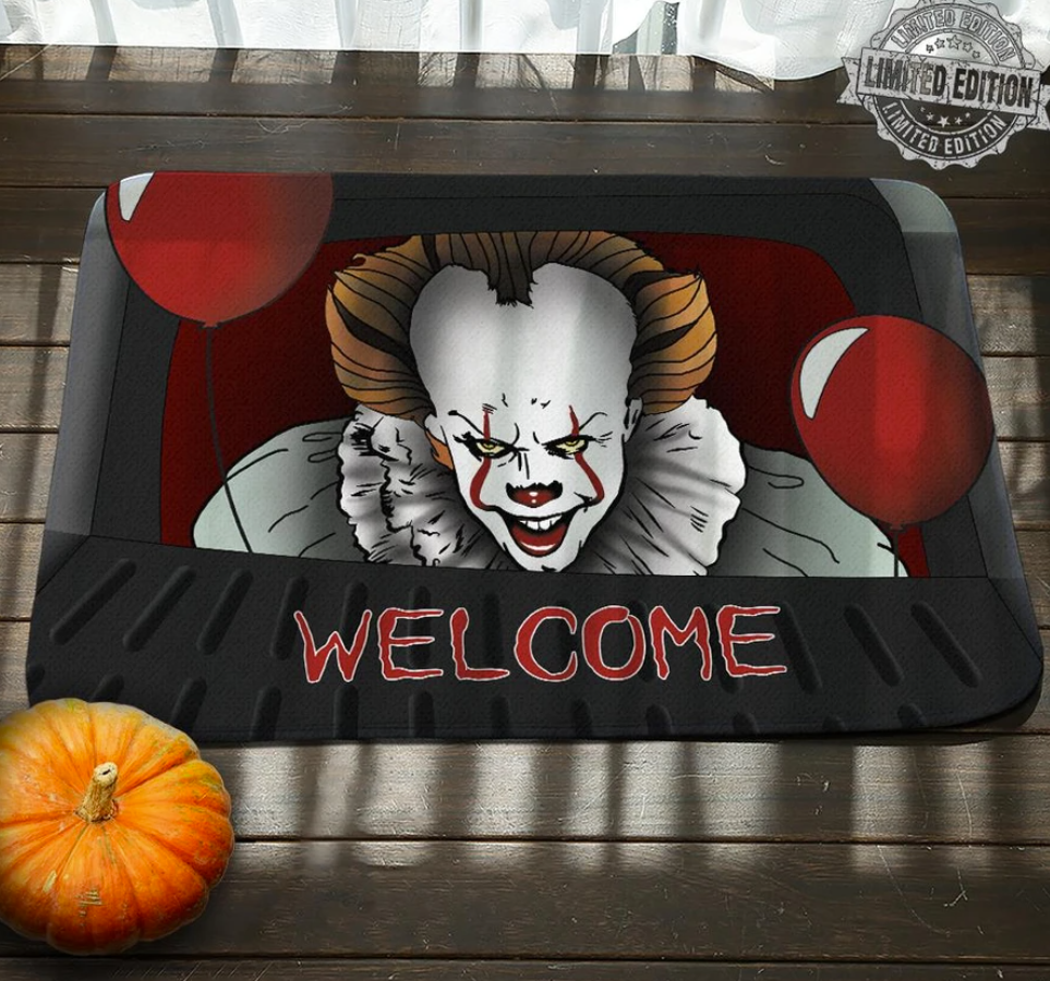Halloween Pennywise welcome doormat