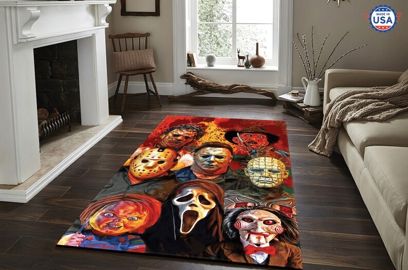 Horror movie characters area rug 1