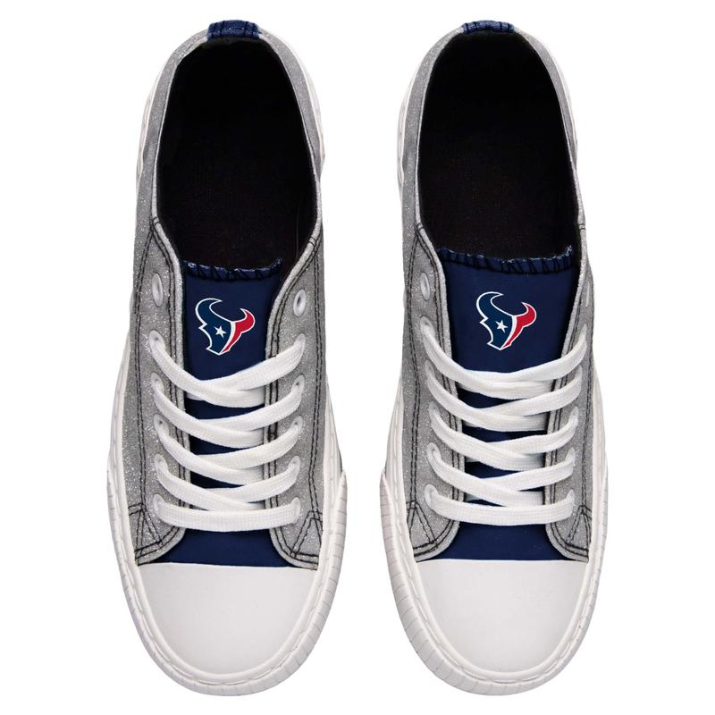Houston texans NFL glitter low top canvas shoes 1