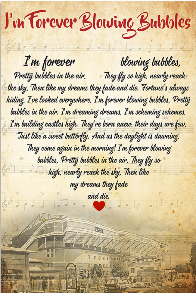 I'm forever blowing bubbles lyric poster