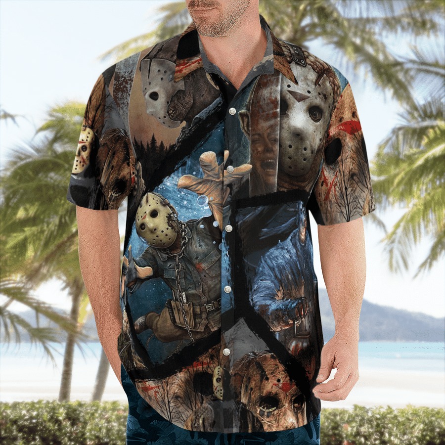Jason voorhees halloween hawaiian shirt