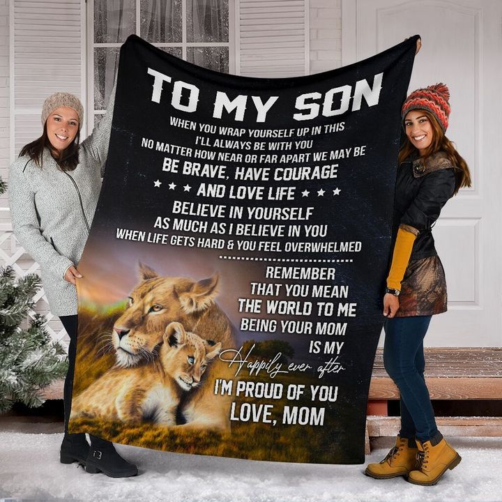 Lion mom to my son blanket 2
