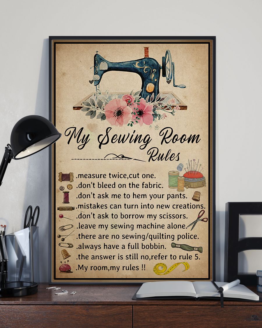My Sewing Room Rules Poster Canvas 2