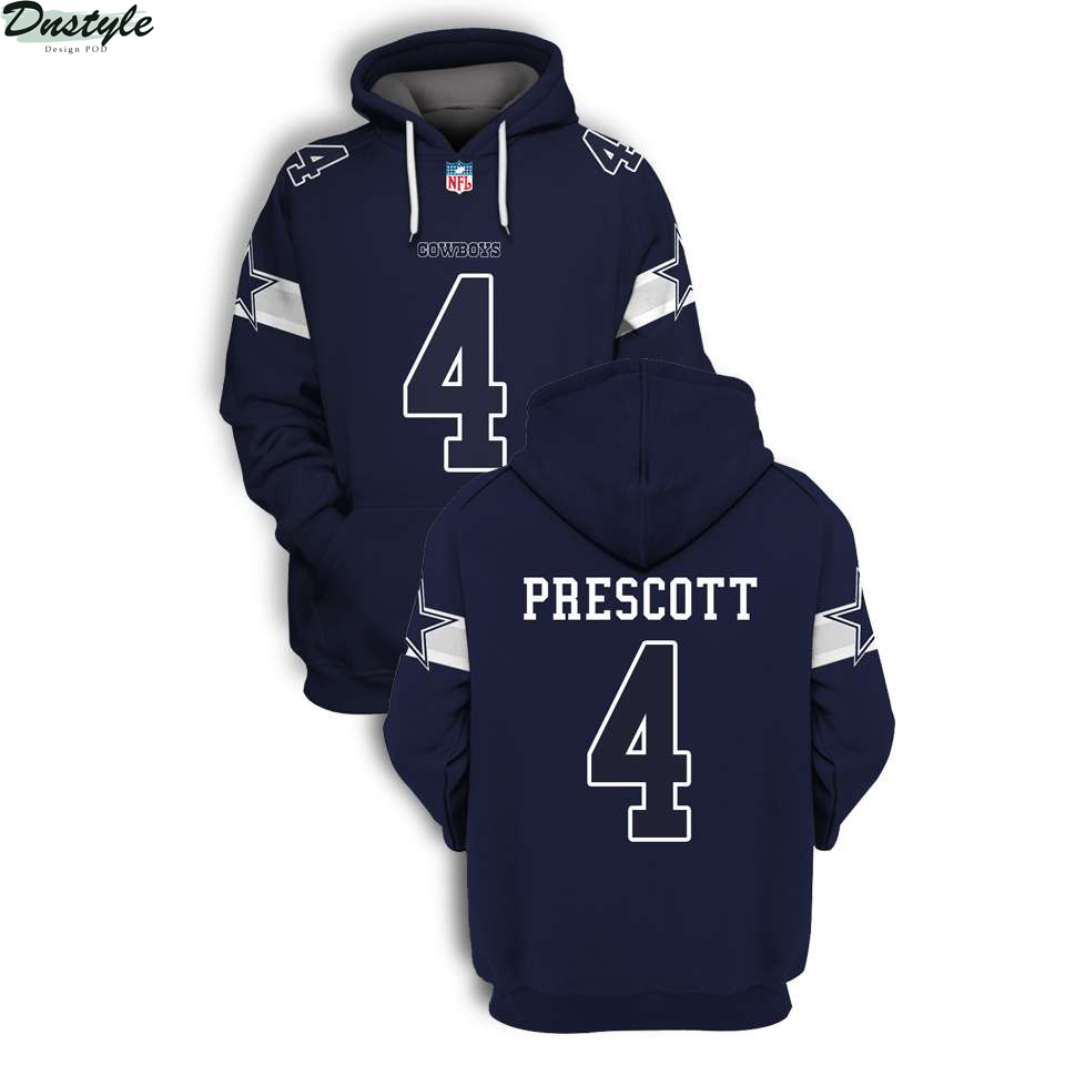 NFL Dallas cowboys 4 Prescott 3d printed hoodie