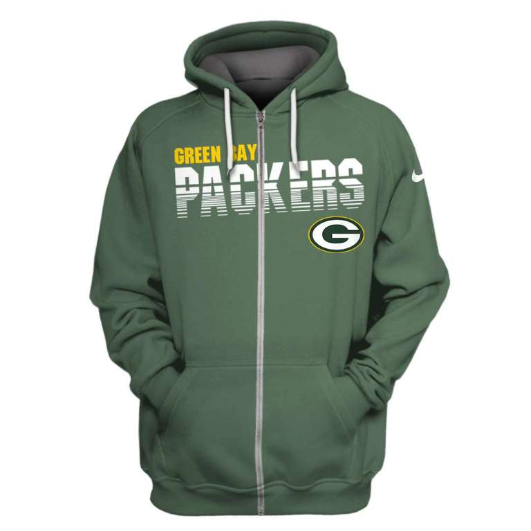NFL Green bay packers 3d full printing zip hoodie