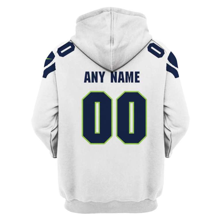 NFL Seattle seahawks super bowl xlviii custom name and number 3d printed zip hoodie 1