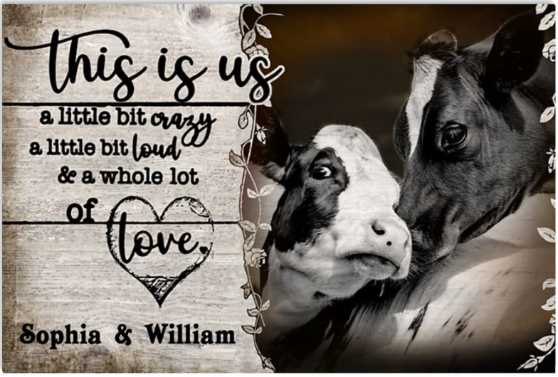 Personalized Cattle this is us a little bit crazy a little bit loud and a whole lot of love poster