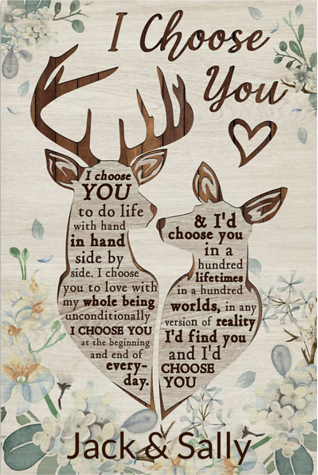 Personalized deer couple i choose you poster