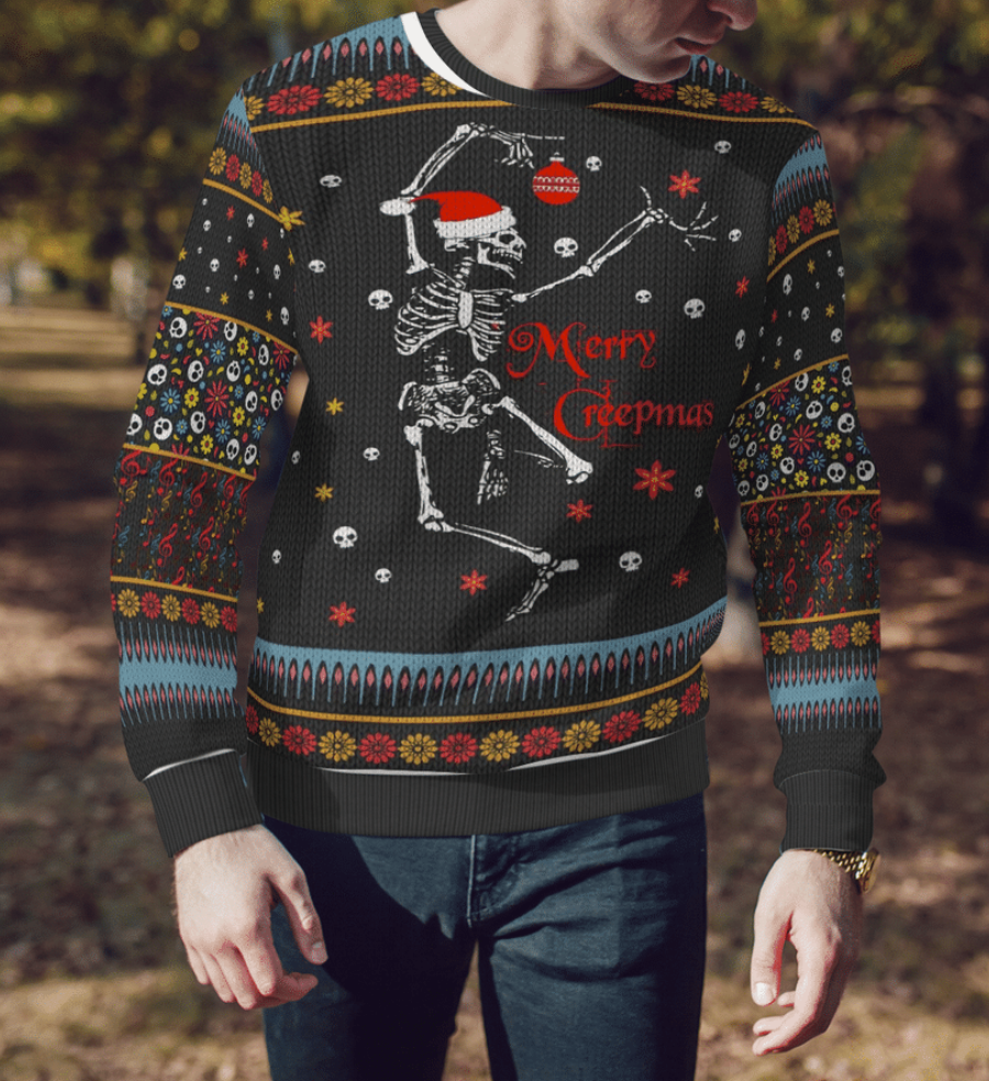Skeleton Merry Creepmas ugly sweater