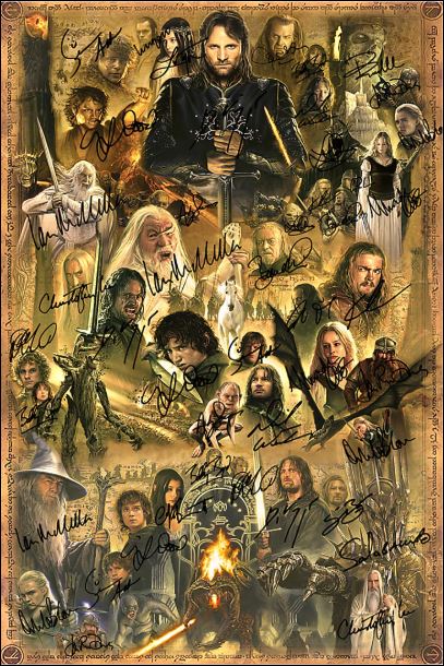 The Lord of the Ring character signatures poster
