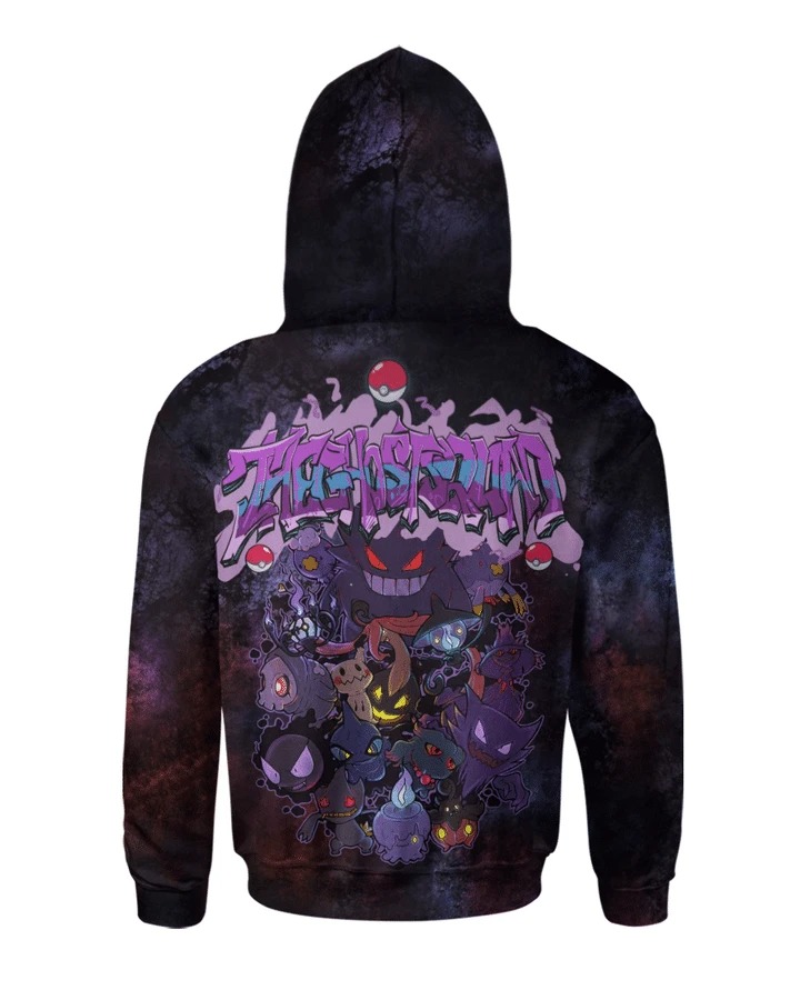 The ghost squad pokemon 3d full printed hoodie 1