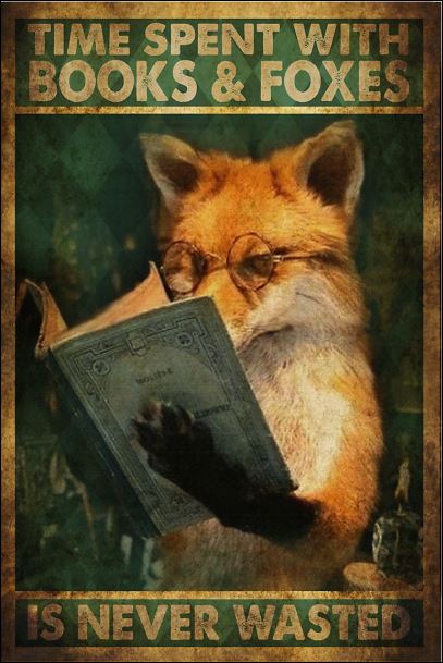 Time spent with books and foxes is never wasted poster