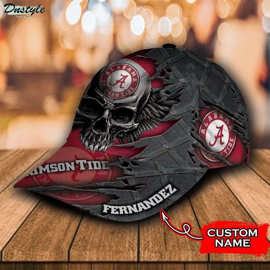Alabama Crimson Tide skull NCAA Custom Name Classic Cap 2