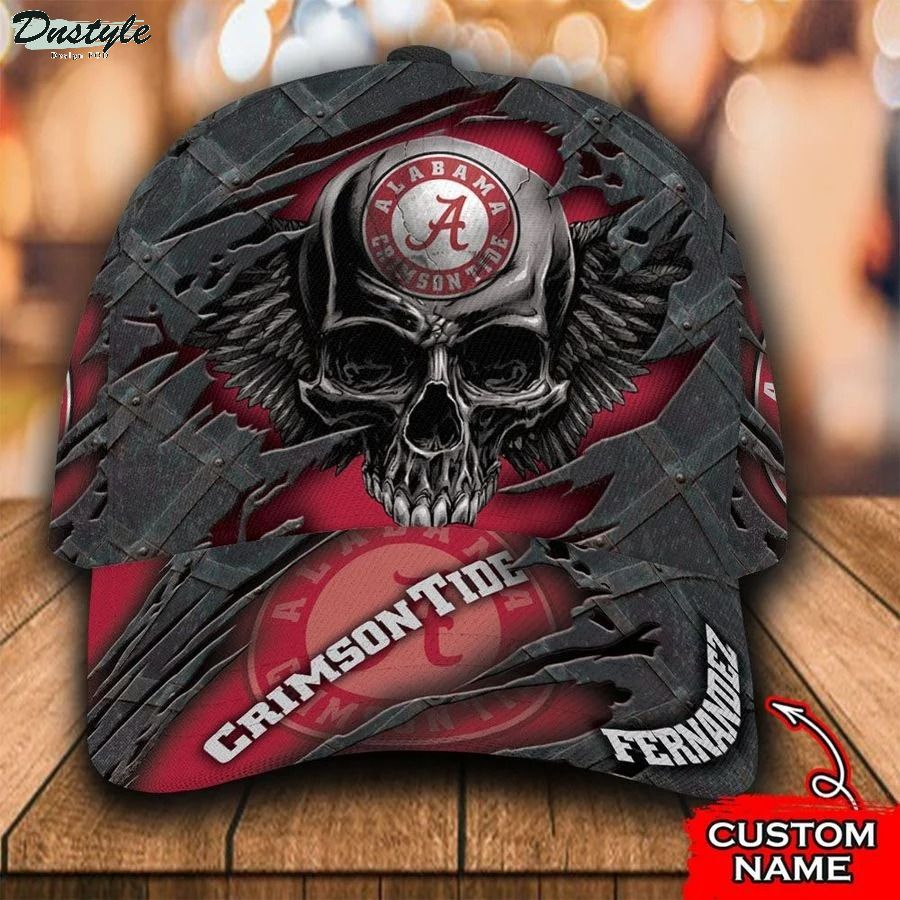 Alabama Crimson Tide skull NCAA Custom Name Classic Cap