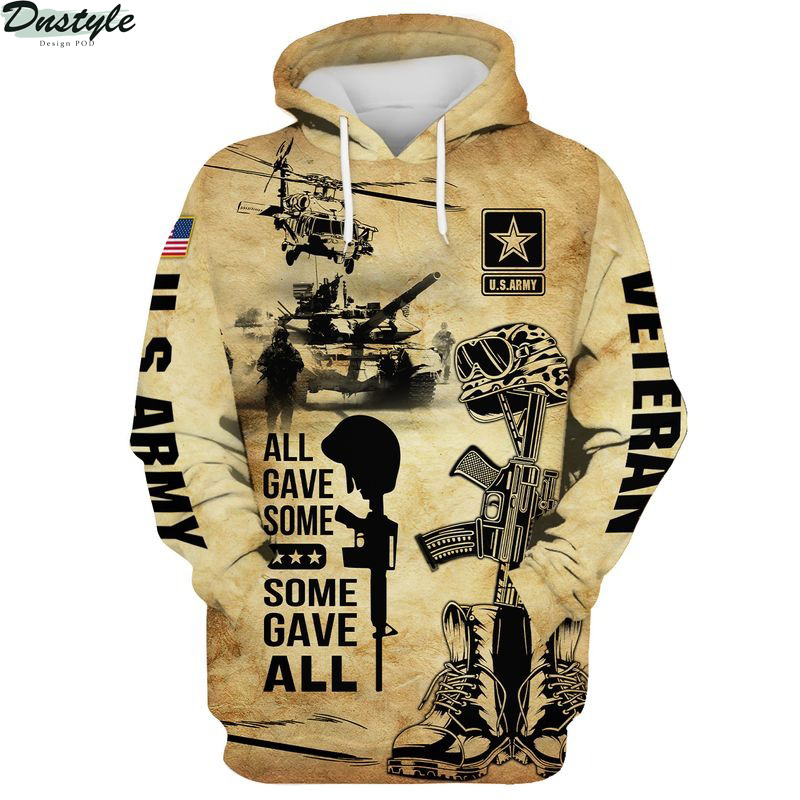 All gave some some gave all US army veteran all over print hoodie