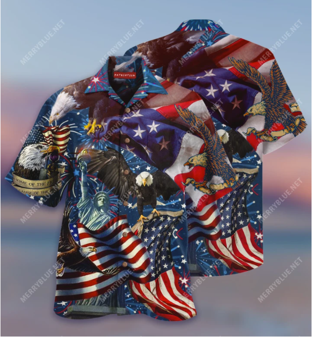American Patriotic Eagle hawaiian shirt