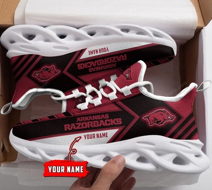 Arkansas razorbacks NCAA personalized max soul shoes 3