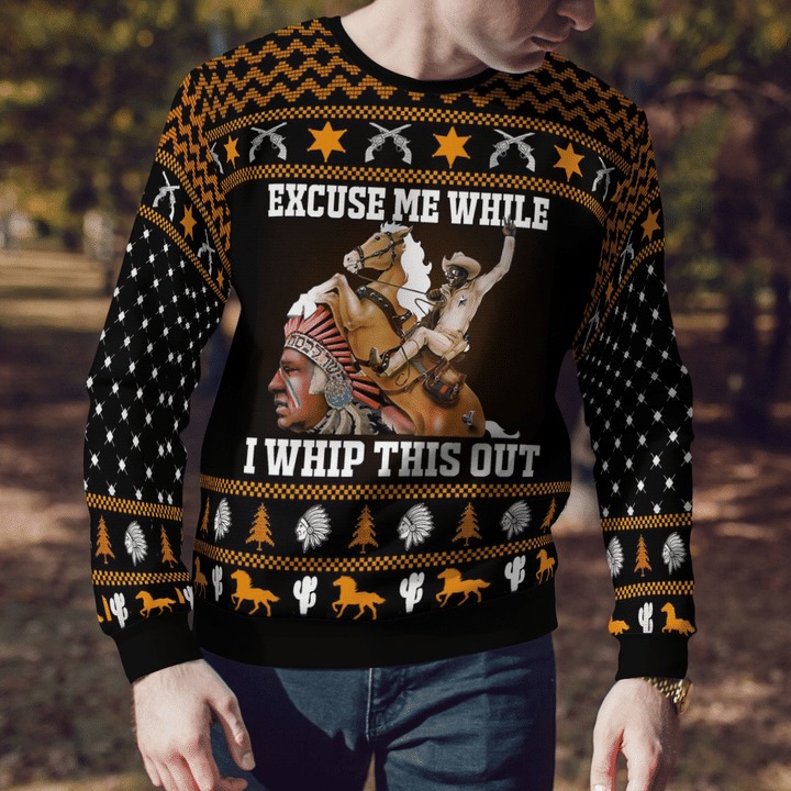 Blazing Saddles excuse me while i whip this out ugly sweater 2