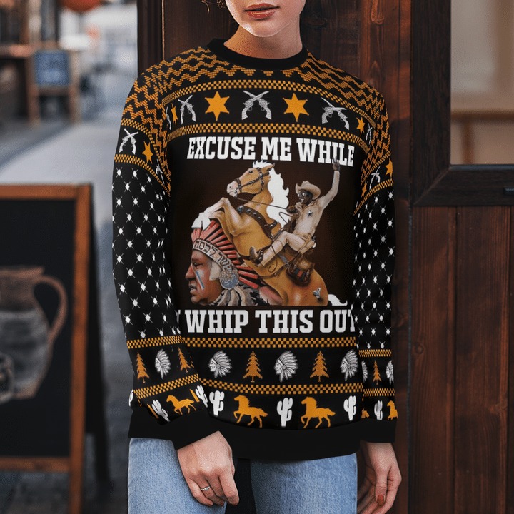 Blazing Saddles excuse me while i whip this out ugly sweater 3