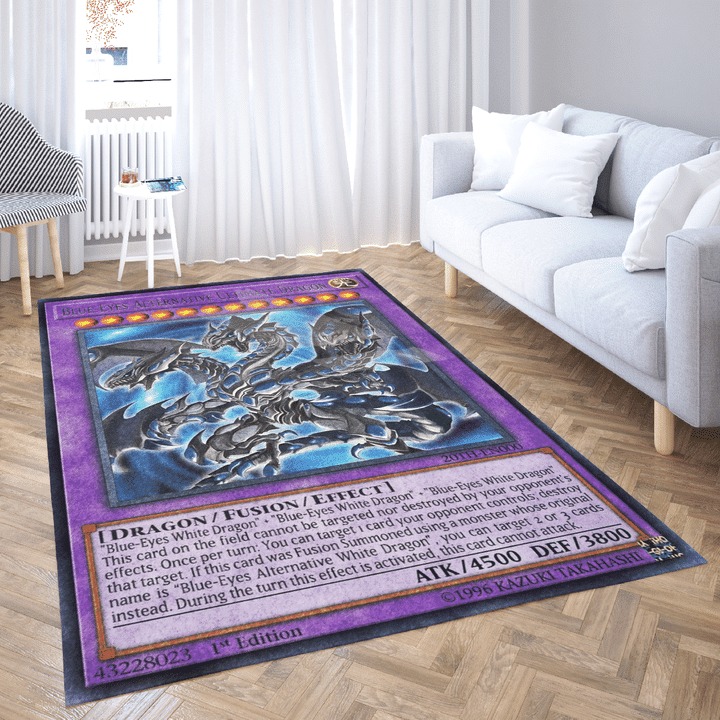 Blue-eyes ultimate dragon card rug 1