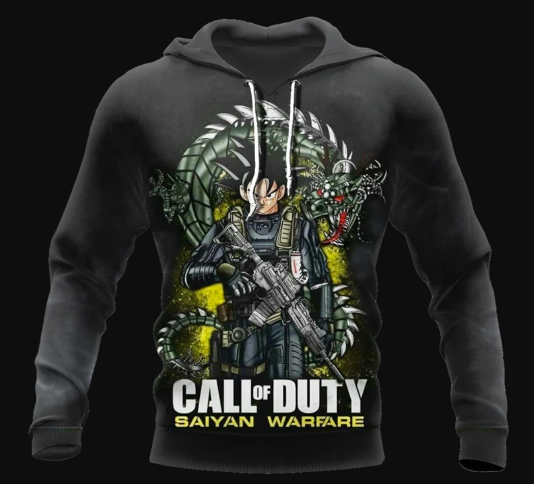 Call of Duty saiyan warfare all over printed 3D hoodie