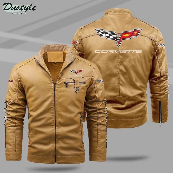 Chevrolet corvette fleece leather jacket 1