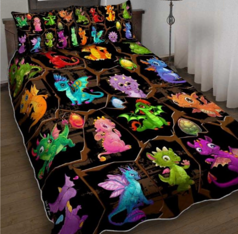 Chibi dragon bedding set