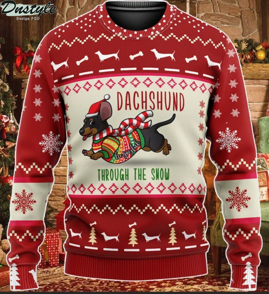 Dachshund Through The Snow Ugly Christmas Sweater