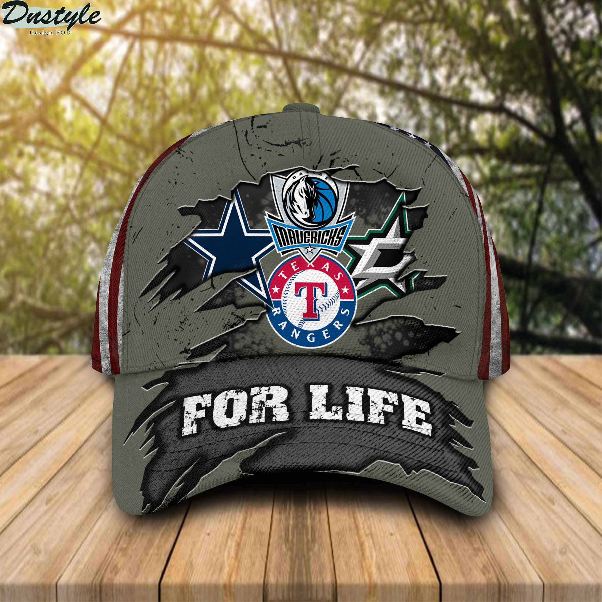 Dallas Cowboys Dallas Stars Texas Rangers Dallas Mavericks For Life Cap