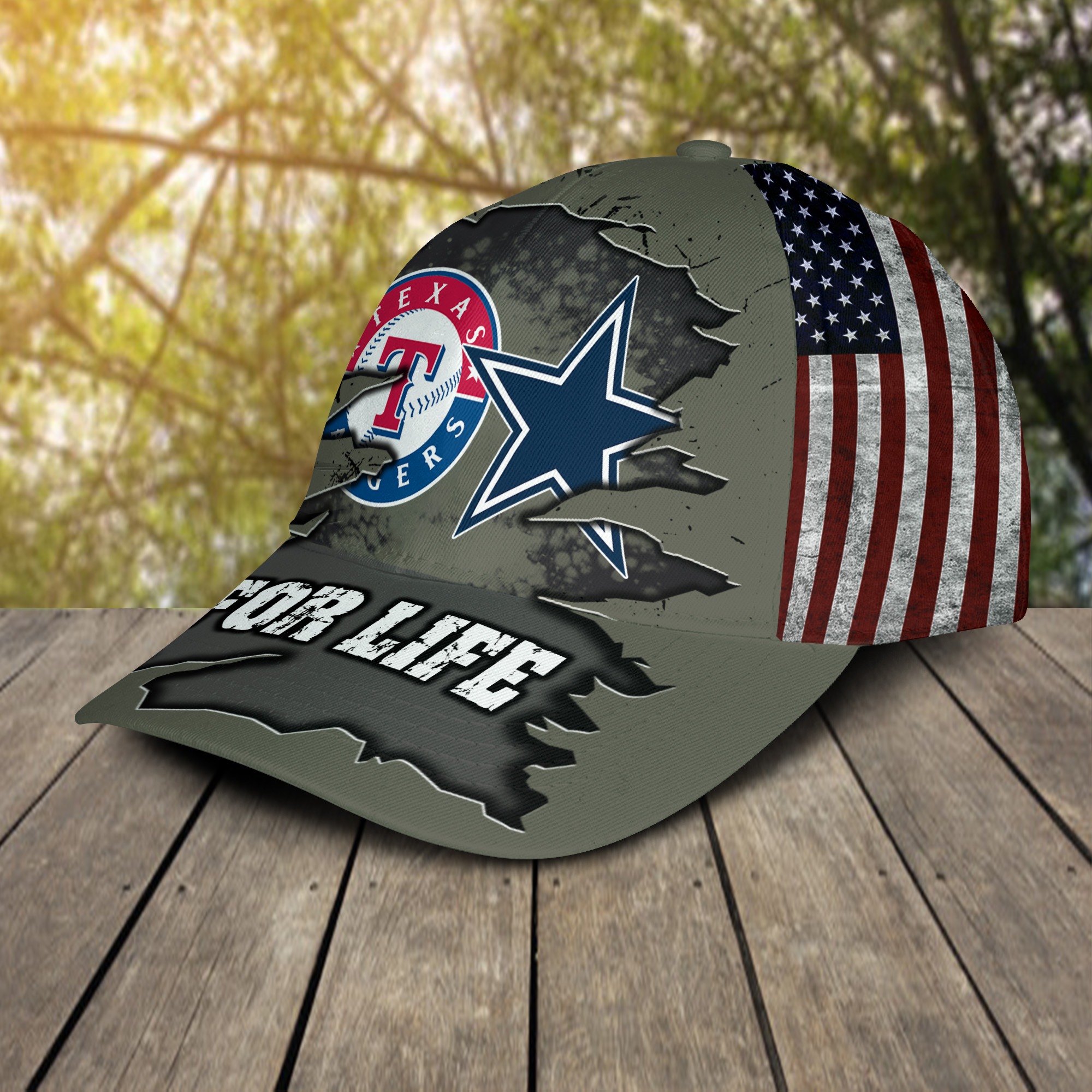 Dallas Cowboys Texas Rangers For Life Cap 2