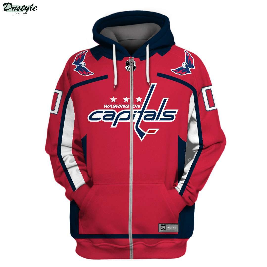 Personalized Washington Capitals NHL 3d full printing zip hoodie