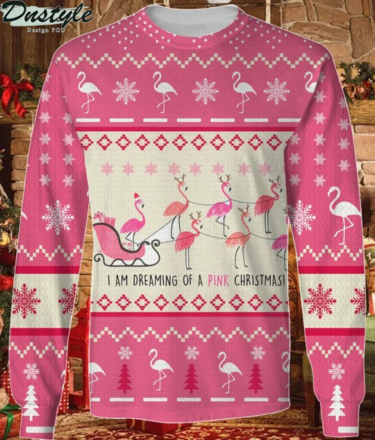 Flamingo I'm Dreaming Of A Pink Christmas Ugly Sweater