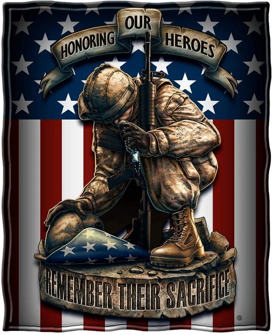 Honoring our heroes remember their sacrifice veteran blanket 1