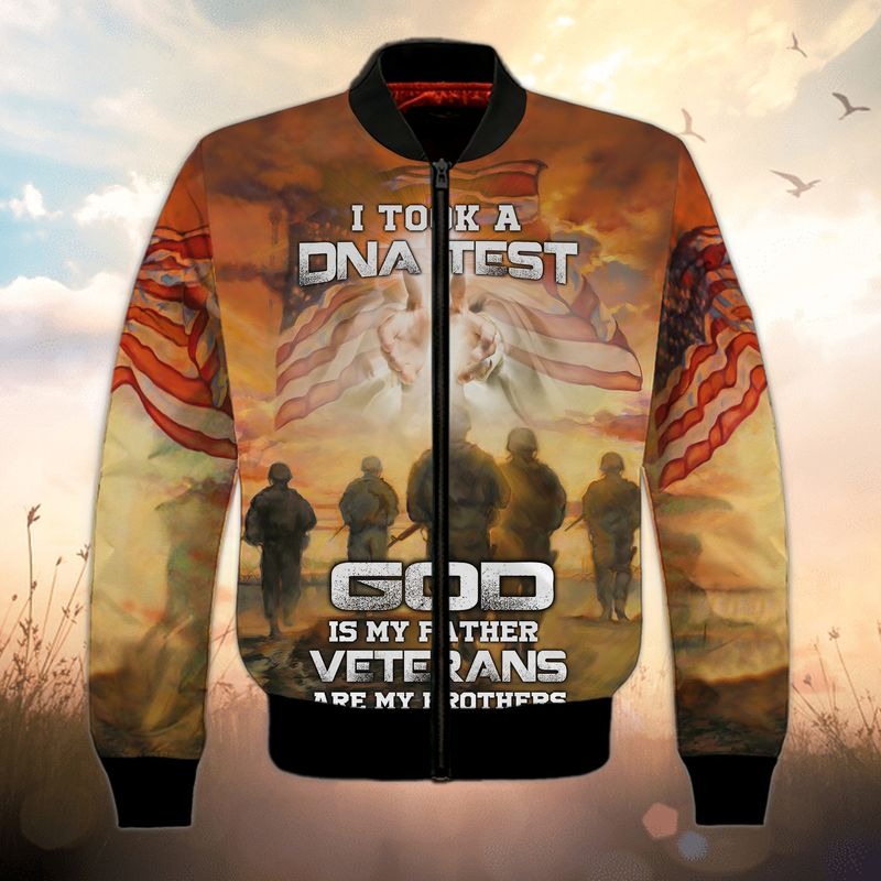 I took a DNA test god is my father veterans are my brothers 3d all over printed bomber