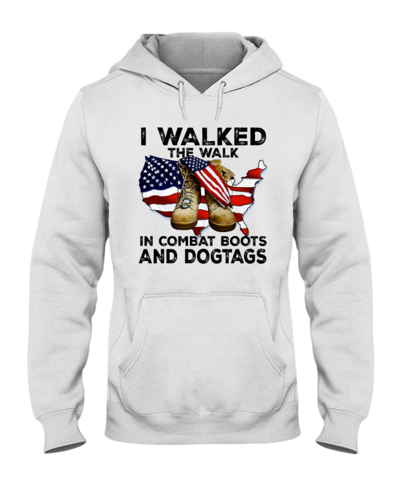 I walked the walk in combat boots and dogtags hoodie