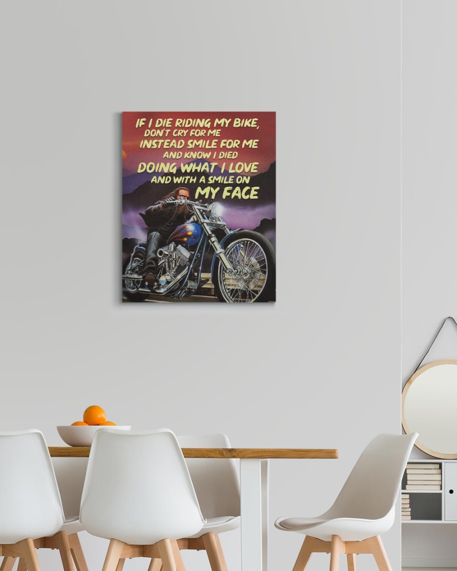 If I die riding my bike don't cry for me instead smile for me canvas 2