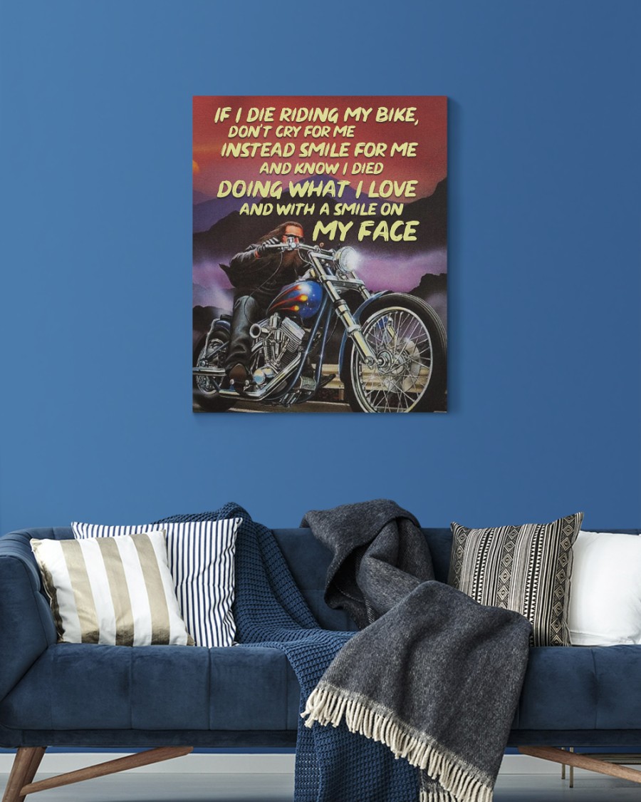 If I die riding my bike don't cry for me instead smile for me canvas 3