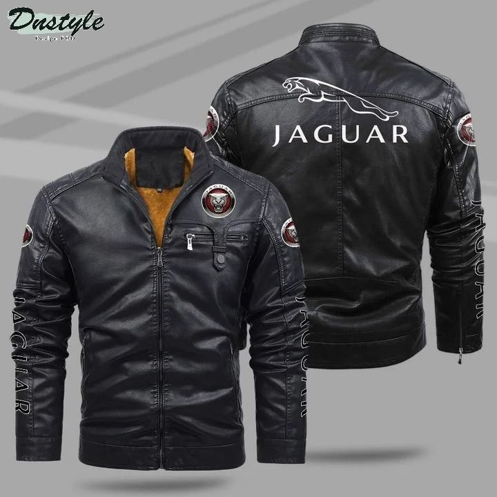 Jaguar fleece leather jacket