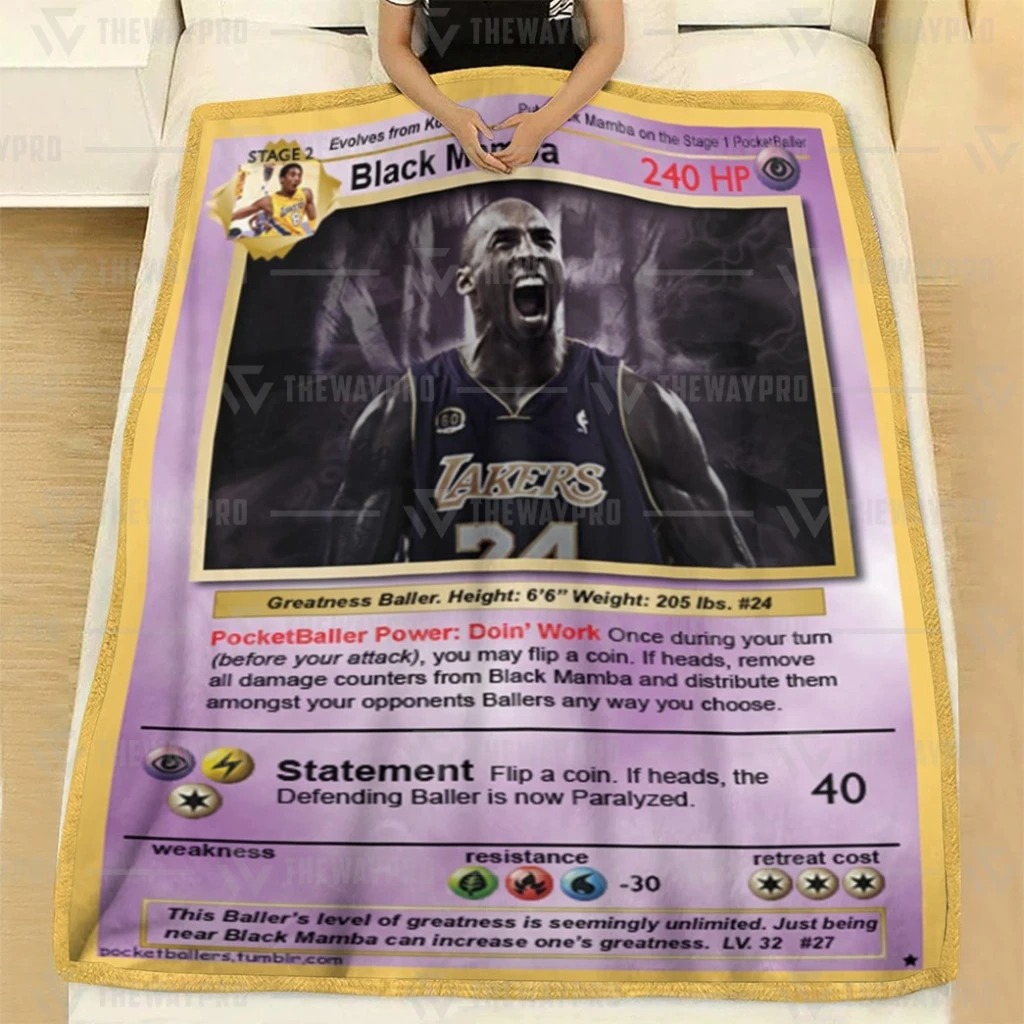 Kobe Bryant black mamba pokemon card blanket 1