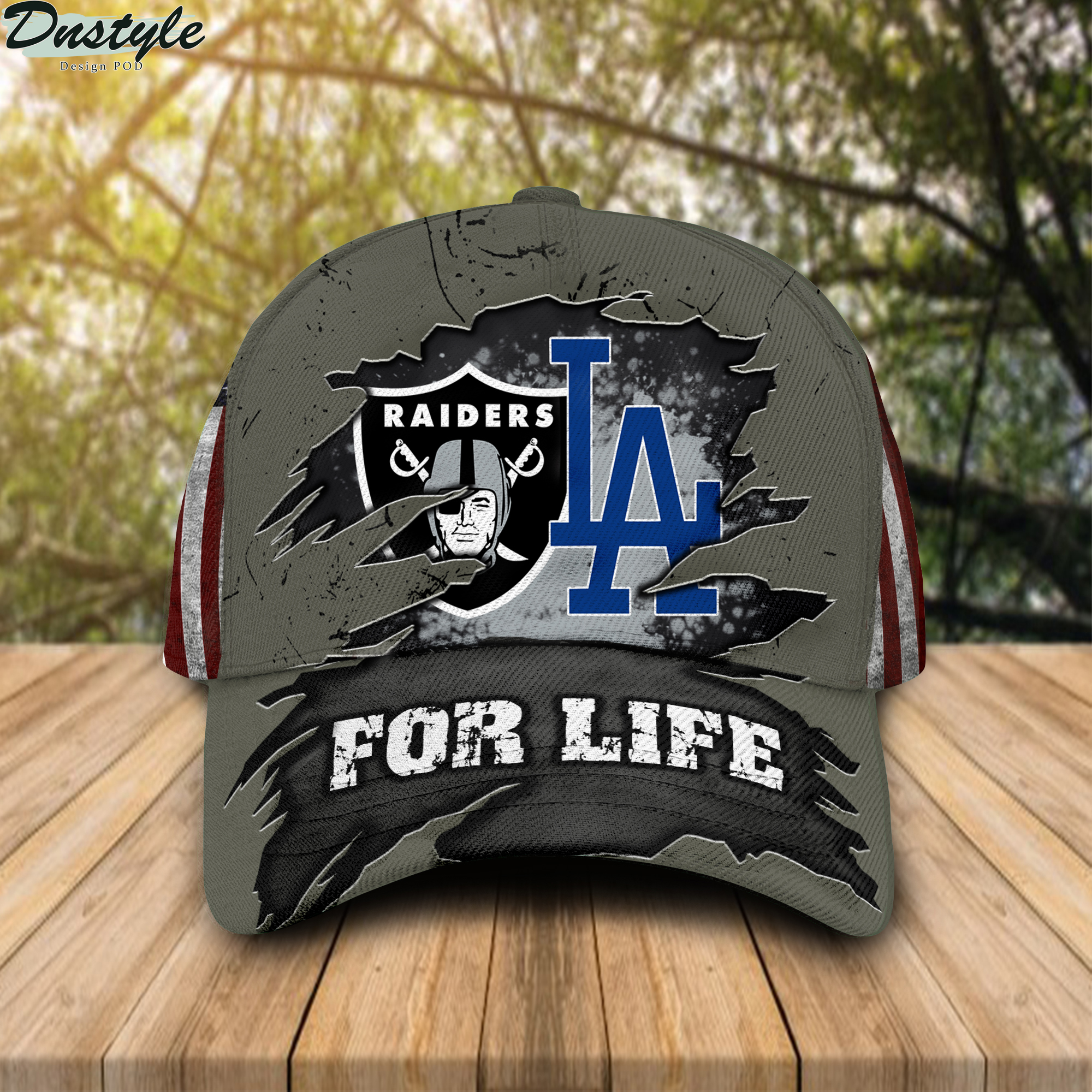 Las Vegas Raiders And Los Angeles Dodgers For Life Cap