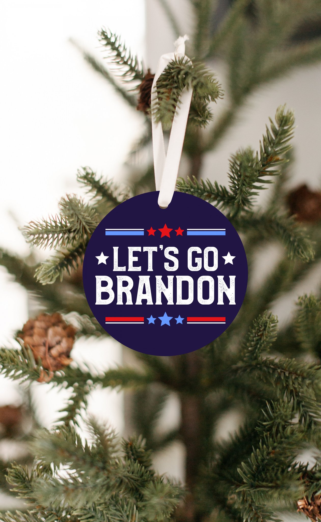 Let's Go Brandon Christmas Ornament 2
