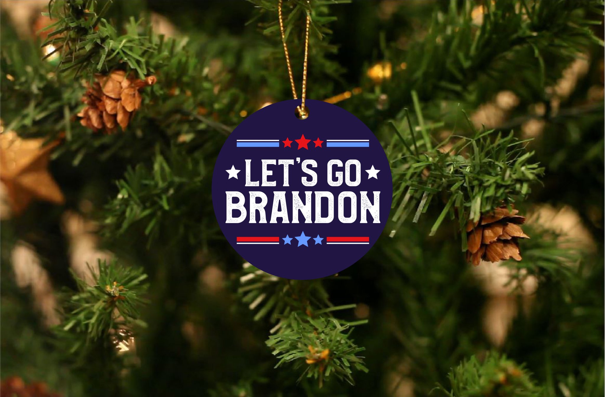 Let's Go Brandon Christmas Ornament