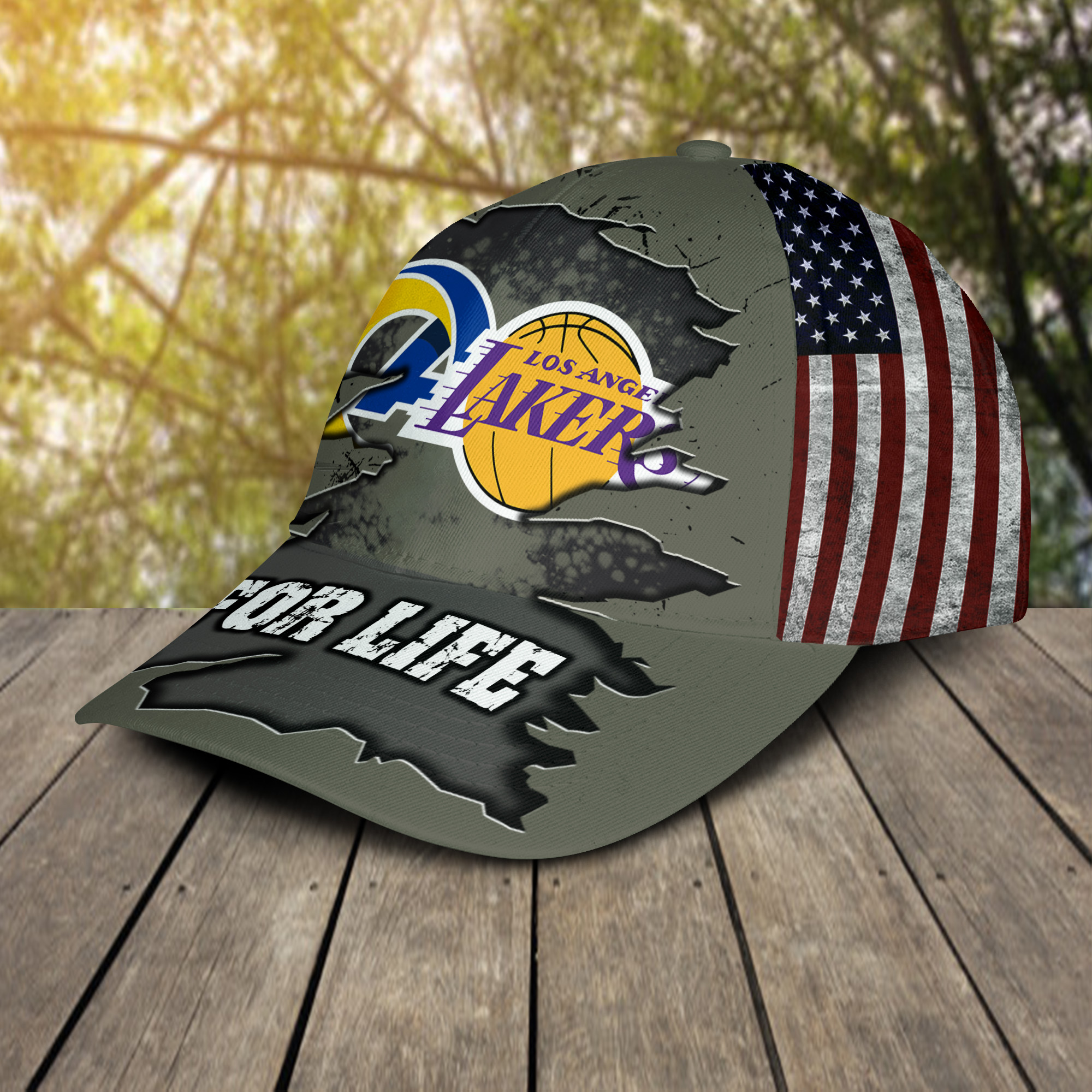 Los Angeles Lakers Los Angeles Rams For Life Cap 2